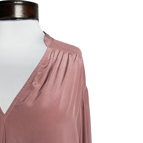 Joie Lasha Long Sleeve Silk Blouse Dusty Rose Sz: Small - Picture 13 of 16